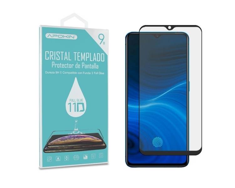 Cristal templado Full Glue 11D Premium Realme X2 Pro Protector de Pantalla Curvo Negro