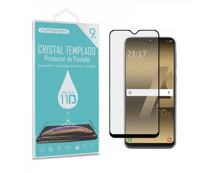 Cristal templado Full Glue 11D Premium Samsung Galaxy A20E Protector de Pantalla Curvo Negro