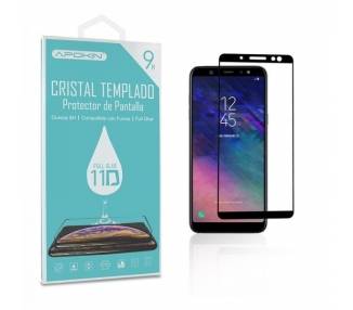 Cristal templado Full Glue 11D Premium Samsung Galaxy A6 2018 Protector de Pantalla Curvo Negro