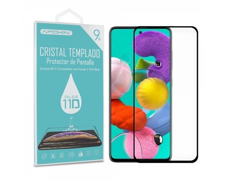 Cristal templado Full Glue 11D Premium Samsung Galaxy A81/A71/Note 10 Lite/M60S Protector de Pantalla Curvo Negro