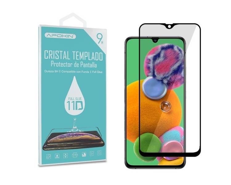 Cristal templado Full Glue 11D Premium Samsung Galaxy A90-5G Protector de Pantalla Curvo Negro