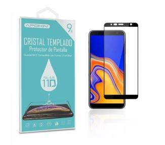 Cristal templado Full Glue 11D Premium Samsung Galaxy J4/J6 Plus Protector de Pantalla Curvo Negro