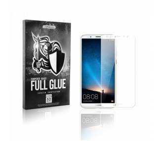 Cristal templado Full Glue 5D Huawei Mate 10 Lite Protector de Pantalla Curvo Blanco