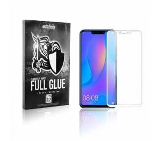 Cristal templado Full Glue 5D Huawei P Smart Plus Protector de Pantalla Curvo Blanco