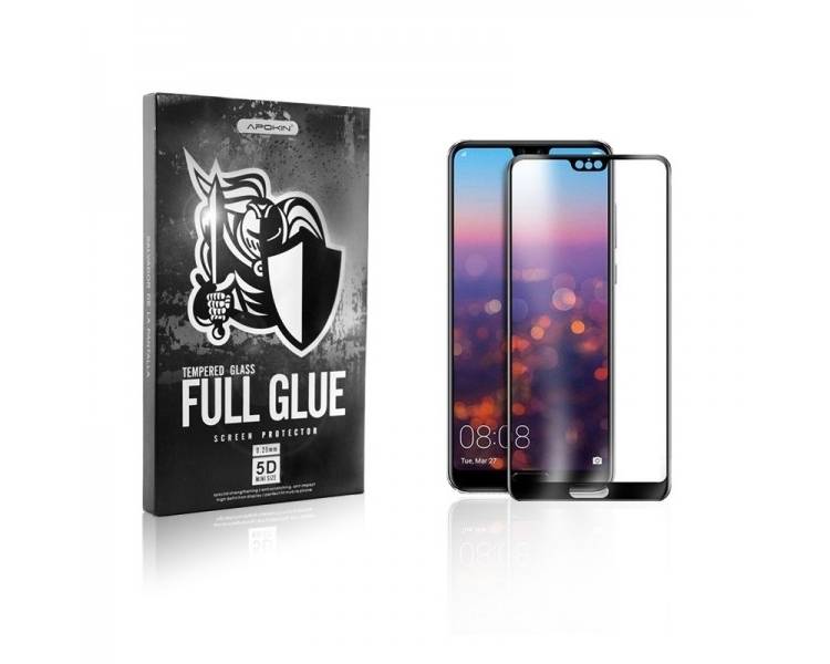 Cristal templado Full Glue 5D Huawei P20 Pro Protector de Pantalla Curvo Negro
