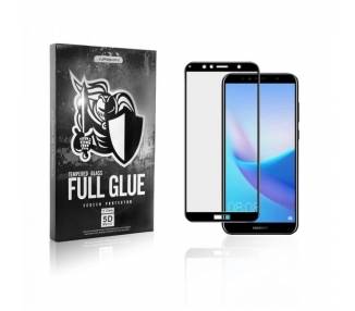 Cristal templado Full Glue 5D Huawei Y6 2018 Protector de Pantalla Curvo Negro