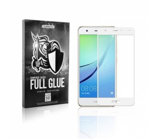 Cristal templado Full Glue 5D Huawei Y7 2017 Protector de Pantalla Curvo Blanco