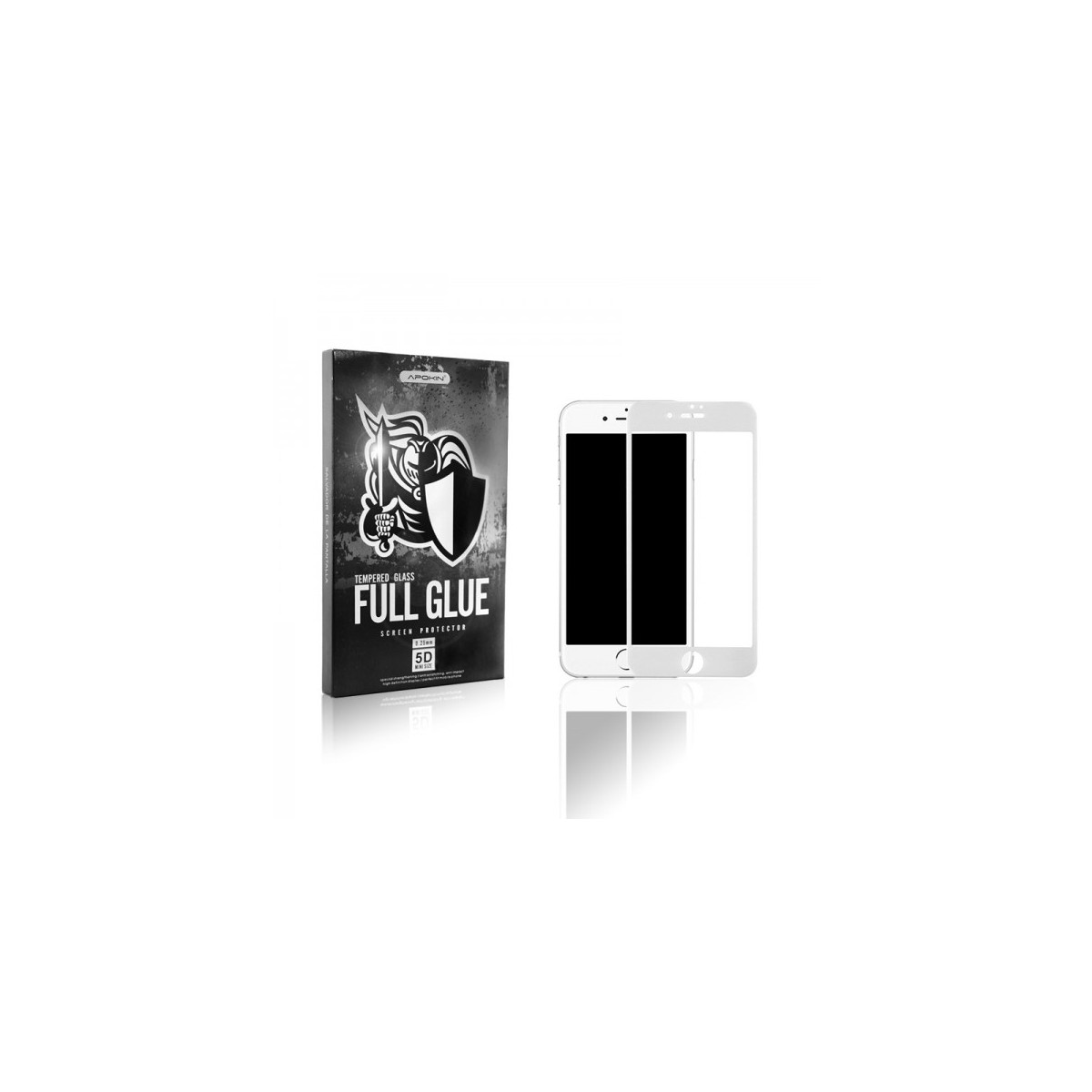 Cristal templado Full Glue 5D Iphone 7 Plus / 8 Plus Protector de Pantalla Curvo Blanco