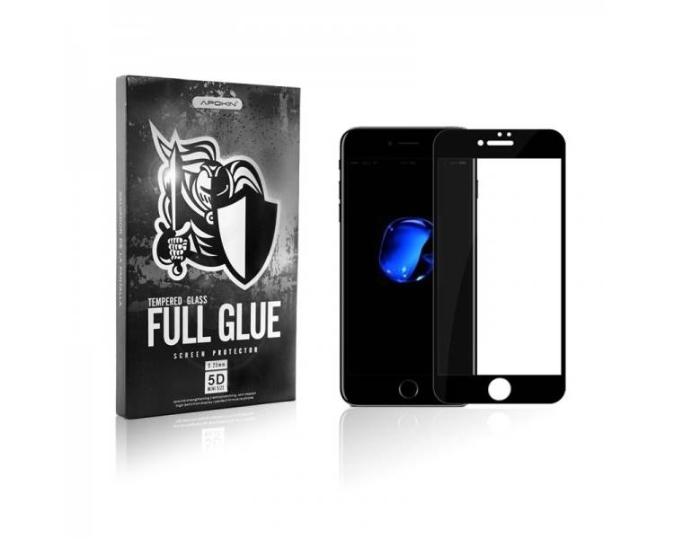 Cristal templado Full Glue 5D Iphone SE 2020 Protector de Pantalla Curvo Negro