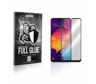 Cristal templado Full Glue 5D Samsung Galaxy A20 / A30 / A50 Protector de Pantalla Curvo Negro
