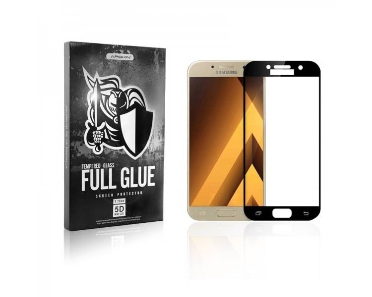 Cristal templado Full Glue 5D Samsung Galaxy A5 2017 Protector de Pantalla Curvo Negro