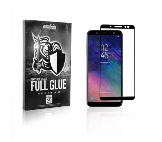 Cristal templado Full Glue 5D Samsung Galaxy A6 2018 Protector de Pantalla Curvo Negro