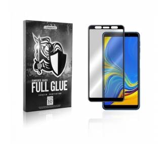 Cristal templado Full Glue 5D Samsung Galaxy A7 2018 Protector de Pantalla Curvo Negro