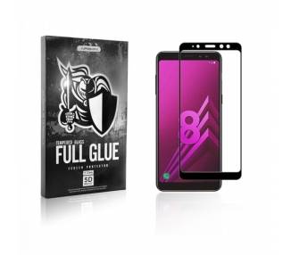 Cristal templado Full Glue 5D Samsung Galaxy A8 2018 Protector de Pantalla Curvo Negro