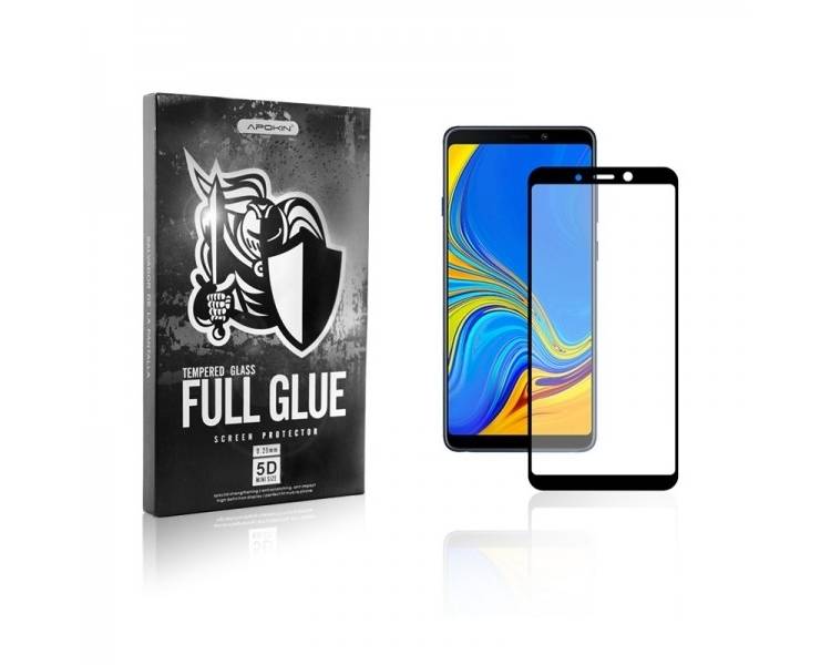 Cristal templado Full Glue 5D Samsung Galaxy A9 2018 Protector de Pantalla Curvo Negro