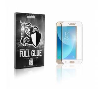 Cristal templado Full Glue 5D Samsung Galaxy J3 2017 Protector de Pantalla Curvo Blanco