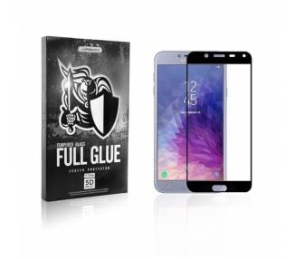Cristal templado Full Glue 5D Samsung Galaxy J4 2018 Protector de Pantalla Curvo Negro