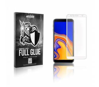 Cristal templado Full Glue 5D Samsung Galaxy J4 Plus / J6 Plus Protector de Pantalla Curvo Blanco