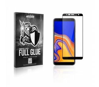 Cristal templado Full Glue 5D Samsung Galaxy J4 Plus / J6 Plus Protector de Pantalla Curvo Negro