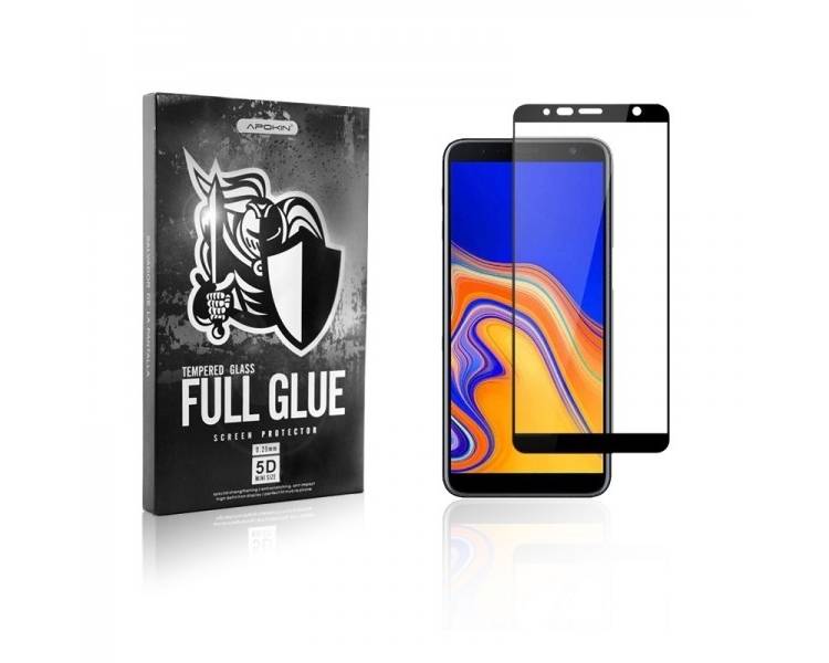 Cristal templado Full Glue 5D Samsung Galaxy J4 Plus / J6 Plus Protector de Pantalla Curvo Negro