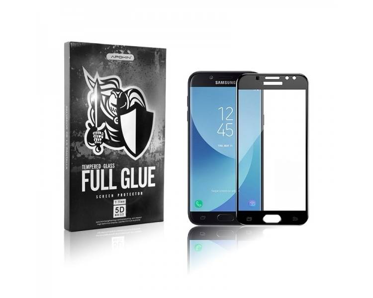 Cristal templado Full Glue 5D Samsung Galaxy J5 2017 Protector de Pantalla Curvo Negro