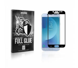 Cristal templado Full Glue 5D Samsung Galaxy J7 2017 Protector de Pantalla Curvo Negro