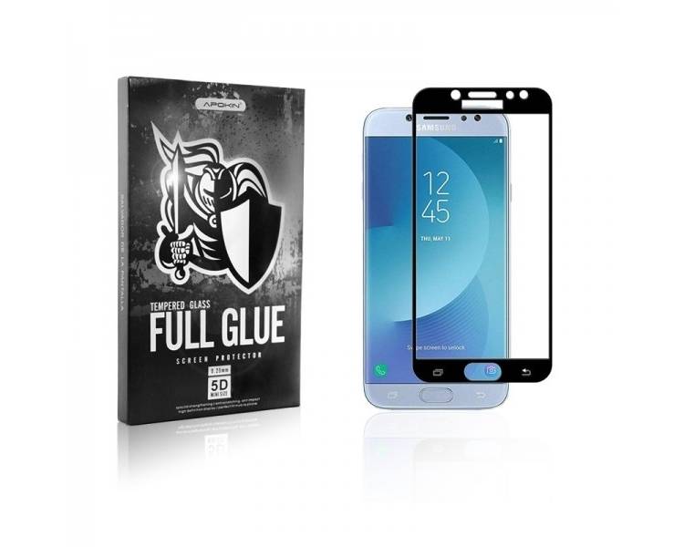 Cristal templado Full Glue 5D Samsung Galaxy J7 2017 Protector de Pantalla Curvo Negro