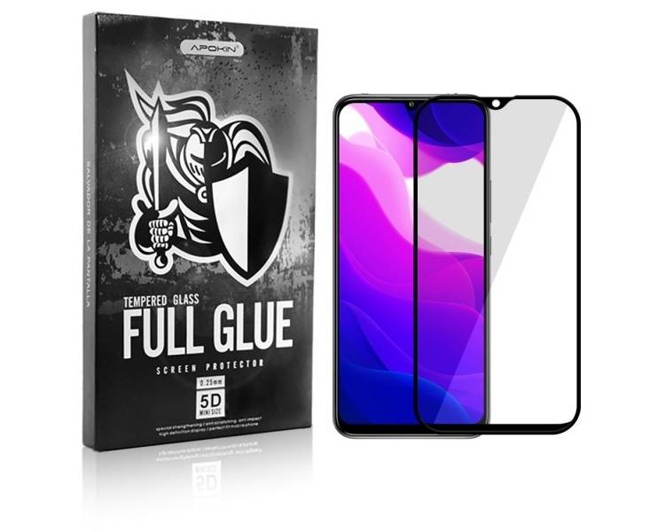 Cristal templado Full Glue 5D Xiaomi Mi 10 Lite Protector de Pantalla Curvo Negro