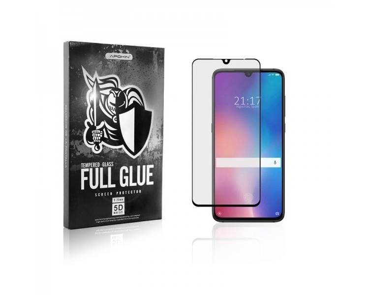 Cristal templado Full Glue 5D Xiaomi MI 9 SE Protector de Pantalla Curvo Negro
