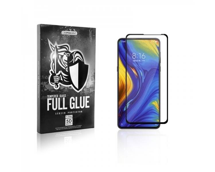 Cristal templado Full Glue 5D Xiaomi Mi Mix 3 Protector de Pantalla Curvo Negro