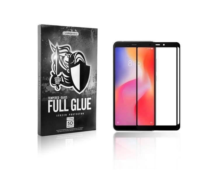 Cristal templado Full Glue 5D Xiaomi Redmi 6 / 6A Protector de Pantalla Curvo Negro