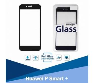 Cristal templado Full Glue Huawei P Smart + Protector de Pantalla Negro