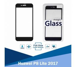 Cristal templado Full Glue Huawei P8 Lite 2017 Protector de Pantalla Negro