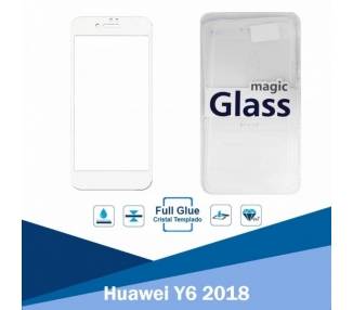 Cristal templado Full Glue Huawei Y6 2018 Protector de Pantalla Blanco