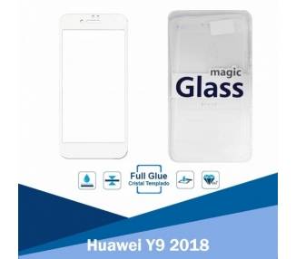 Cristal templado Full Glue Huawei Y9 2018 Protector de Pantalla Blanco