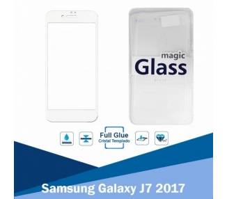 Cristal templado Full Glue Samsung Galaxy J7 2017 Protector de Pantalla Blanco