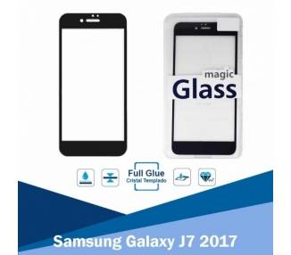 Cristal templado Full Glue Samsung Galaxy J7 2017 Protector de Pantalla Negro
