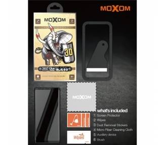 Cristal templado MOXOM 3D 360º Glue Samsung Galaxy Note 8 Protector de Pantalla Curvo Color Negro