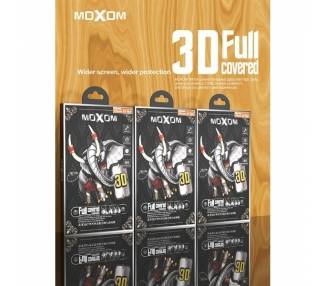 Cristal templado MOXOM 3D iPhone 6 Plus / 6S Plus / 7 Plus / 8 Plus Protector de Pantalla con Borde Curvo Color Negro