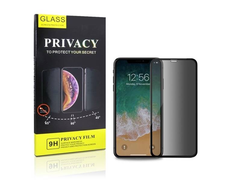 Cristal templado Privacidad iPhone XR / 11 Protector de Pantalla 5D Curvo