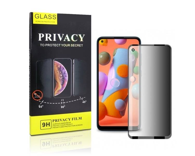 Cristal templado Privacidad Samsung Galaxy A11 Protector de Pantalla 5D Curvo