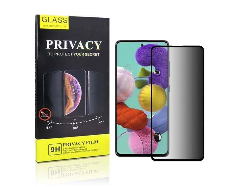 Cristal templado Privacidad Samsung Galaxy A51 Protector de Pantalla 5D Curvo