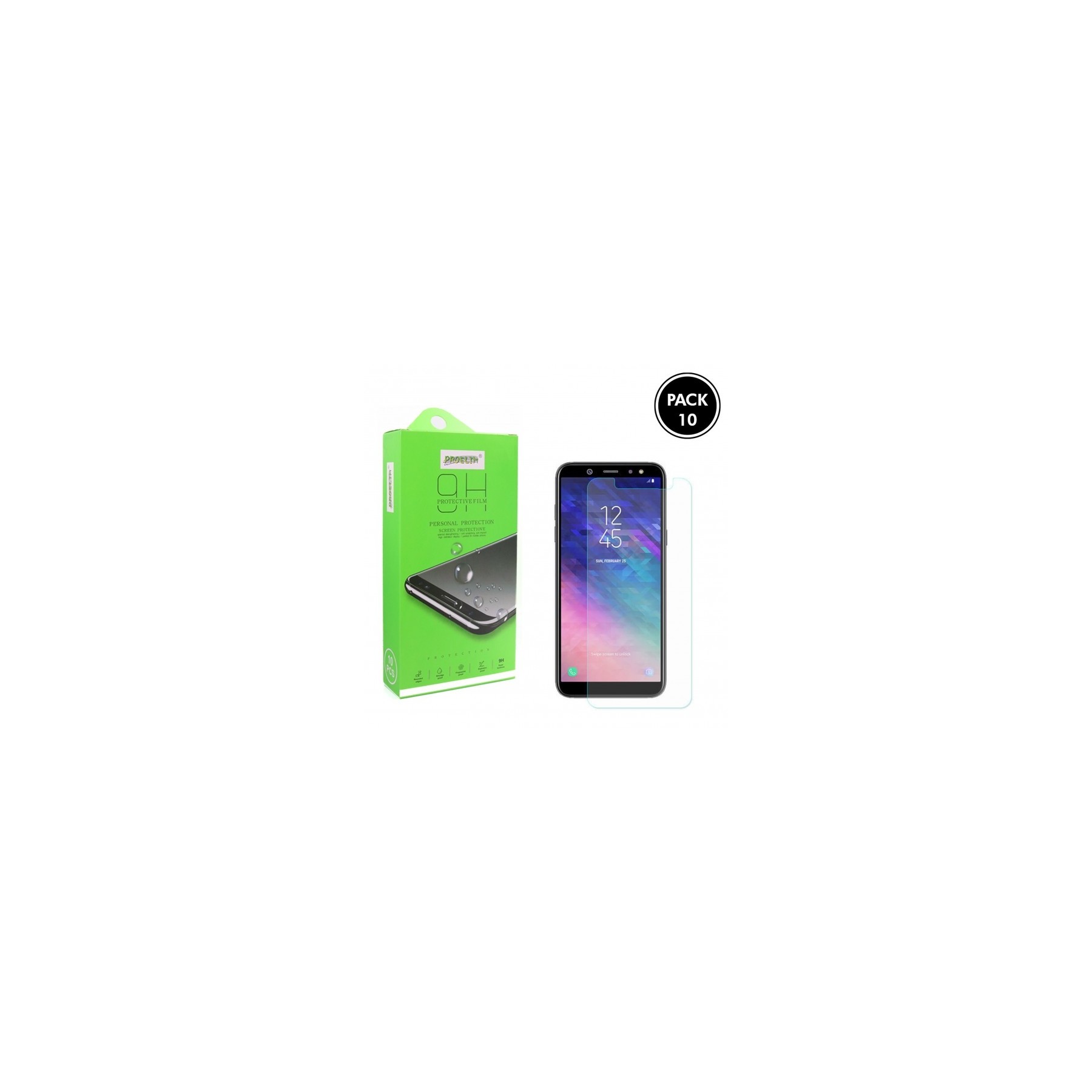 Cristal templado Samsung Galaxy A6 2018 Protector de Pantalla - Pack 10 uds.