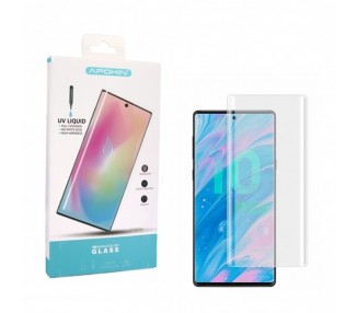 Cristal templado UV Samsung Galaxy Note 10 Plus Protector de Pantalla Curvo. Sin Lampara-Con Lampara