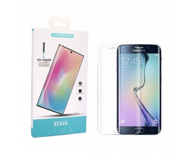 Cristal templado UV Samsung Galaxy S7 Edge Protector de Pantalla Curvo. Sin Lampara