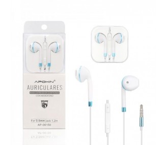 Pack de 12 Auriculares con Micrófono APOKIN con borde Metálico - 6 Colores