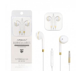 Pack de 12 Auriculares con Micrófono APOKIN con borde Metálico - 6 Colores