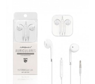 Pack de 12 Auriculares con Micrófono APOKIN con borde Metálico - 6 Colores
