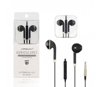Pack de 12 Auriculares con Micrófono APOKIN con borde Metálico - 6 Colores