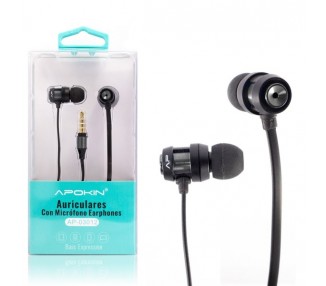 Pack de 6 Auriculares con Micrófono APOKIN Metálicos